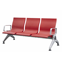 Chaise d'attente en métal pour aéroport utilisée salle d'attente d'hôpital publique trois en un banquettes de gang pour bowling métro salley