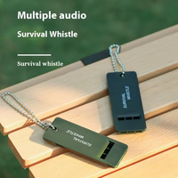 Anthrive 7x2.8cm Vert Plastique Haute Fréquence Sauvetage Extérieur Sécurité Urgence Multi Audio Sifflet pour Randonnée Camping