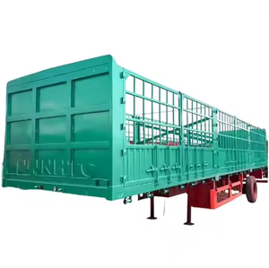 ZHONGSHENGTIANQI 2 3 Axle Animal Cría Semi Remolque 150 KG Carga útil Acero Granja Almacén Transporte Diseño de valla lateral duradera - Product Image 1