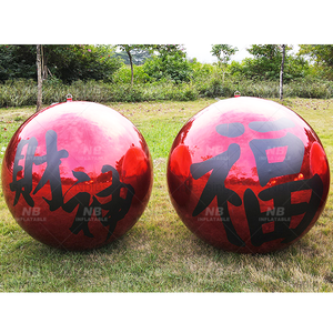Event Decoration PVC Mirror <b>Balloon</b> With Gongxifacai Hanging Inflatable Shinny Ball <b>Customized</b> Inflatable Mirror Balls Eve - Product Image 1