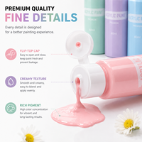 Ensemble de peinture acrylique pastel Macaron, 6 couleurs, 60 ml, emballage en boîte transparente, peinture non toxique pour enfants et étudiants, bricolage scolaire, art et artisanat