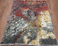 Luxury Hand Knotted Wool Viscos High Pile Eco-Friendly Carpet Tiles Abstract Elegant Hotel Villa Resort Rug Washable Anti-Static