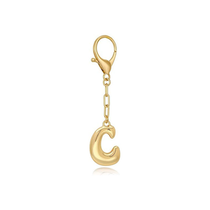 Porte-clés polyvalent en alliage de zinc avec lettres bulles, 26 breloques alphabet, élégant pendentif de sac, en stock, livraison rapide - Product Image 1
