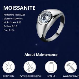 Baru minimalis kualitas tinggi 925 perak Moissanite perhiasan cincin janji pernikahan untuk wanita dan pria - Product Image 6