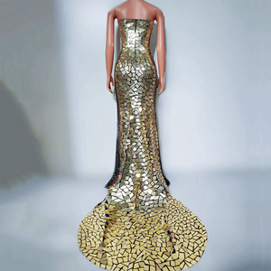 Novance Y5210 뜨거운 판매 항목 불규칙한 황금 렌즈 여성을위한 고급 원피스 무도회 2025 예배당 기차 공식 파티 원피스 - Product Image 6