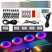 Lumières LED ambiantes universelles RGB, éclairage intérieur automobile, lampe d'ambiance pour voiture