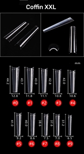 MyBeautyNails – Ongles artificiels transparents <span class=keywords><strong>XXL</strong></span> 3XL extra longs, non-courbés, avec logo personnalisé, couvrance complète ou demi-couvrance - Product Image 4