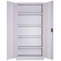Armoire de rangement en acier à double porte avec quatre étagères réglables mobilier moderne en métal ignifuge