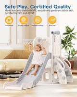 Toboggan pour tout-petits 6 en 1, toboggan intérieur pour enfants de 1 à 3 ans, ensemble d'escalade intérieur/extérieur, panier de basket-ball, télescope, plastique, usage domestique