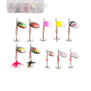 Spinner de pêche 3g4g5g cuillère en métal peint appât leurre queue eaux douces avec plume lame française carpe rivière lac ruisseau 10 couleurs - Product Image 6