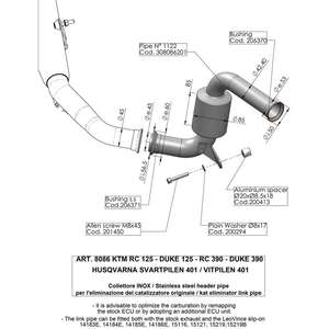 Husqvarna svartpilen 401 2018-2019เครื่องกำจัดแมวสแตนเลส (ท่อเชื่อมโยง) ระบบไอเสียมอเตอร์ไซค์ - Product Image 1