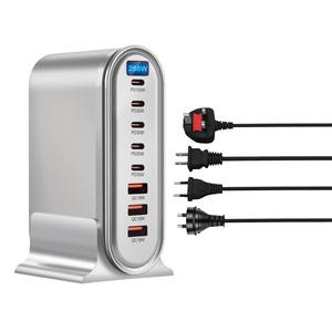 240W GaN充電器ディスプレイ多ポートデスクトップ充電器268Wハイパワーアダプター高速5C3A充電パッケージボックスUSソケット150W 25A - Product Image 5