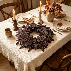 Couronne de feuilles d'érable simulées de 24 pouces et 26 pouces, décoration de porte de Noël pour l'entrée de la maison - Product Image 3