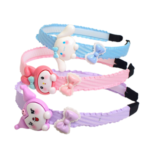 Fascia per Capelli per Bambine con Stampa a Quadretti e Strisce Colorate, Antiscivolo, per il Ritorno a Scuola, con Cartoni Animati - Product Image 1
