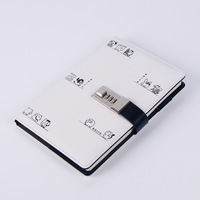 Organizador de cuero Pu con contraseña para notas, organizador de diario, cuaderno de estudiantes de dibujos animados, novedad