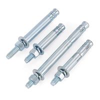 Boulon d'ancrage d'extension de base de colonne en acier au carbone zingué, tailles M6 à M12, pour fixation de pieds et supports de rack en milieu professionnel