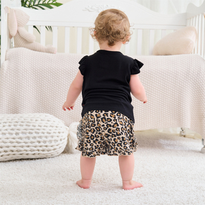 Vêtements pour bébés en gros personnalisés, haut d'été pour fille de haute qualité avec manches à volants élastiques, décoration en dentelle, ensemble de vêtements pour bébé - Product Image 3