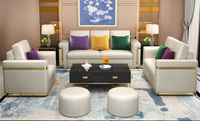 Canapé en cuir PU avec tabouret, bon prix, meuble en métal