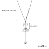 Classique Bijoux Plaqué Or Acier Inoxydable Collier Lettre Alphabet 26 Lettres Pendentif Initial