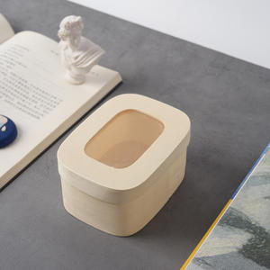 हल्के वजन पॉपलर लकड़ी पनीर केक कैंडी बॉक्स स्पष्ट विंडो ढक्कन के साथ - Product Image 4