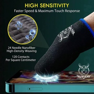 Fundas para Dedos de Fibra Plateada para Juegos, No Causan Incomodidad Durante la Juego Prolongado, Ideales para Jugadores con Manos Sudorosas - Product Image 4