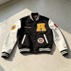 Custom Varsity <b>Jacket</b> Recycled Wool Leather Trim Sustainable Embroidery College <b>Jacket</b> Eco Friendly Vintage <b>Men</b> <b>Baseball</b> <b>Jacket</b> - Product Image 2