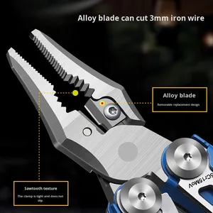 Xách tay thép không gỉ ngoài trời khẩn cấp gấp kìm đa chức năng EDC kết hợp công cụ cho Cắm Trại Đi Bộ Đường Dài công nghiệp - Product Image 4