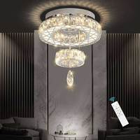 Lustre en cristal de luxe créatif contemporain nordique pour salon avec base en acier