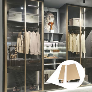 Armario <span class=keywords><strong>de</strong></span> dormitorio <span class=keywords><strong>de</strong></span> estilo italiano, puerta acabada sin marco <span class=keywords><strong>de</strong></span> aluminio <span class=keywords><strong>de</strong></span> vidrio Moru para armarios, muebles - Product Image 1