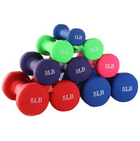Acheter du fer 5 livres en néoprène enduit de néoprène haltères rond 3lb 20lb 10lb 10lbs haltères à la main ensemble de poids pour la salle de sport à domicile avec poignée