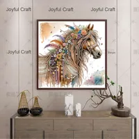 Kit de peinture au diamant 5D cheval classique moderne DIY décoration de maison en diamant irrégulier avec autocollant en diamant fait main