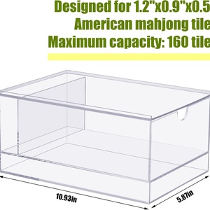 Clear Acrylic Mahjong <b>Storage</b> Organizer for Custom <b>Box</b> Lid <b>Stackable</b> Washable Easy Assembly Design for Garment Displays - Product Image 2