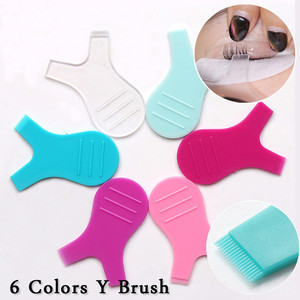 Lot de 10 brosses en silicone en forme de Y pour rehaussement de cils, outils de pose d'extensions de cils, fournitures de greffe de cils en gros - Product Image 2