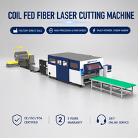 Machine de découpe laser à fibre à alimentation par bobine 1500W, 3000W, 6000W, directe usine, avec dérouleur automatique et ligne de découpe à nivellement, garantie 2 ans