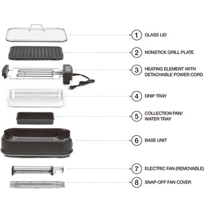 <strong>Multifunction</strong> Tabletop <strong>Electric</strong> BBQ <strong>Grill</strong> Meat and Vegetable Barbecue <strong>Grill</strong> - Product Image 5