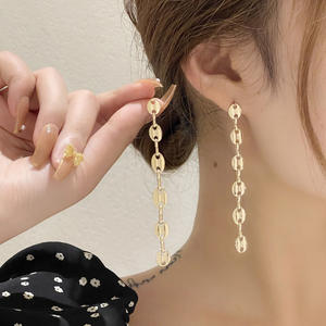 925เงินขาส่วนบุคคลหมูจมูกหัวเข็มขัดต่างหูห่วงโซ่หนึ่งต่างหูยาวหญิงต่างหูแฟชั่น - Product Image 4