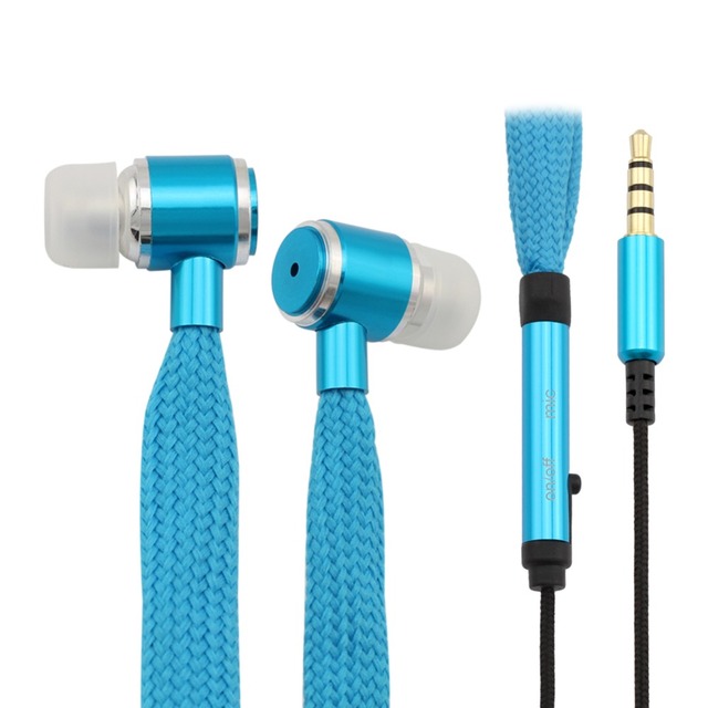 Colorful Braided Cable Wired Earbuds 3.5mm Jack Connectors Earphone High Quality Metal In-Ear Wired Headphone