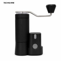 Moulin à café portable d'extérieur : Moulin à expresso 2-en-1 électrique/manuel à dose unique avec meules coniques en acier inoxydable de 40 mm