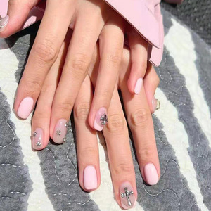 Uñas Postizas Cortas Estilo <span class=keywords><strong>Ballet</strong></span>, Estilo Francés Simple y Dulce, Estilo Europeo y Americano. - Product Image 3