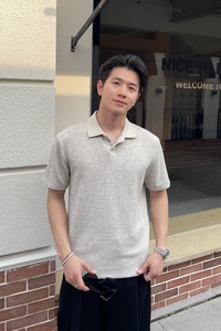 เสื้อโปโลถักคลาสสิกสำหรับผู้ชาย ผ้าโพลีเอสเตอร์ เรยอน สแปนเด็กซ์ ระบายอากาศได้ดี แขนสั้น คอปก เหมาะสำหรับฤดูร้อน สไตล์ลำลองทางธุรกิจ - Product Image 3