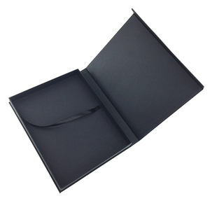 Luxury Custom Gold Stamping Logo Flip Black Cardboard Magnetic Lid Closure Notebook Packaging Gift Box