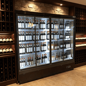 Vetrina Refrigerata per Topping con Raffreddamento ad Aria per Hotel e Bar, Frigorifero Verticale con Porta in Vetro Separata - Product Image 1