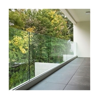 Système de balustrade en verre trempé moderne sans cadre en forme de U pour couloir, escalier, conception de balustrade