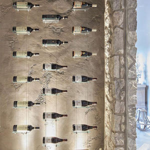 ชั้นวางไวน์แบบ<span class=keywords><strong>แขวน</strong></span> <span class=keywords><strong>ราคา</strong></span>โรงงาน พร้อมที่เก็บขวดไวน์ ระบบสายเคเบิลลอยน้ำ พร้อมกระจกใสและคลิปเงิน - Product Image 5