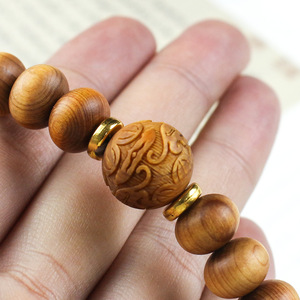 Aged Cypress <b>Bracelet</b> Round Beads Unisex Everyday Wear Hangzhou Origin - Product Image 3