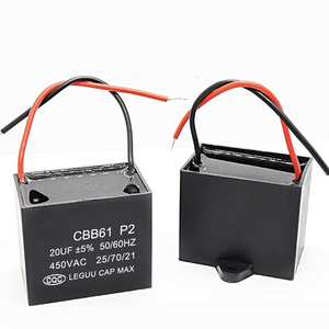 Condensador de ventilador industrial personalizado <span class=keywords><strong>CBB61</strong></span> <span class=keywords><strong>20UF</strong></span> 450V 5 hilos redondo Ac para exteriores 12V 600V para ventilador - Product Image 1
