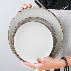 Offre Spéciale : Plat en Céramique Ovale Plaqué de Luxe sur Mesure pour Restaurants 5 Étoiles et Shopping <span class=keywords><strong>Black</strong></span> <span class=keywords><strong>Friday</strong></span> - Product Image 1