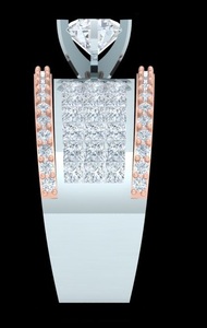 Sophisticated Vintage White Gold Engagement <b>Ring</b> with Diamond Sterling Silver Bands for Anniversary and Wedding - Product Image 5