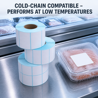 Rouleau d'étiquettes thermiques vierges de haute qualité en PVC tri-étanche, activées par l'eau, avec revêtement supérieur, pour imprimantes thermiques