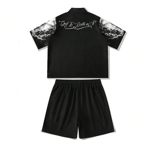 Customized Men's <strong>T</strong>-<strong>Shirt</strong> Sets Elastic Waistbands Men's Shorts and <strong>T</strong>-<strong>Shirt</strong> Sets With <strong>Customizable</strong> Logos and Colors - Product Image 2